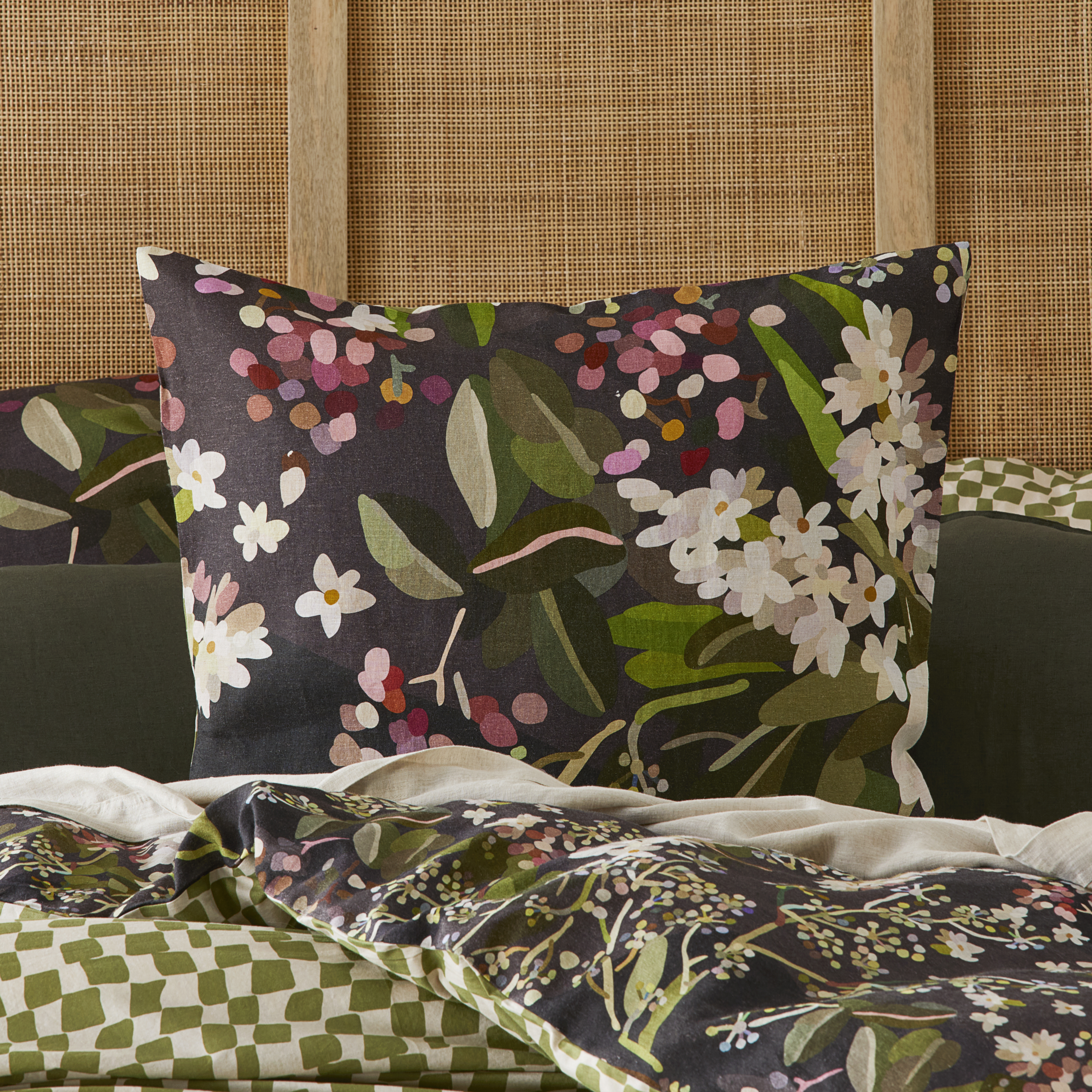 Kimmy Hogan Gathered Midnight Green Quilt Cover Separates