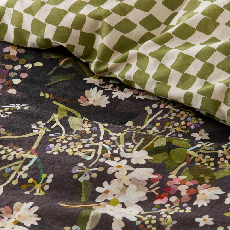 Kimmy Hogan Gathered Midnight Green Quilt Cover Separates