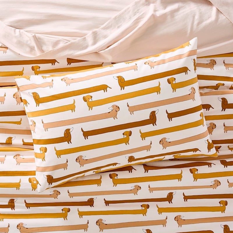 Puppy School Neutral Quilt Cover Set