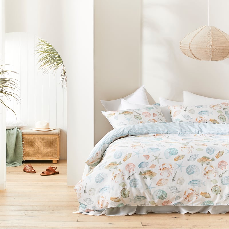Sea Breeze White Quilt Cover Set + Separates