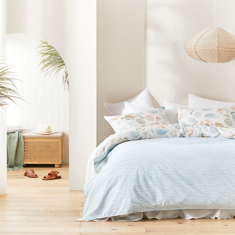 Sea Breeze White Quilt Cover Set + Separates