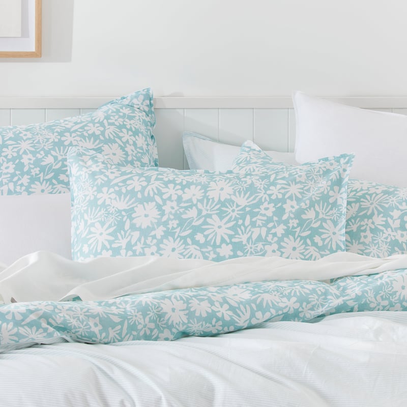 Daisy Sky Soft Blue Quilt Cover Set + Separates