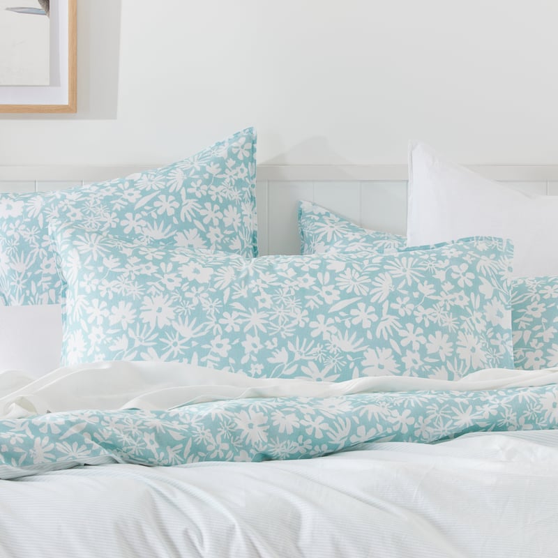 Daisy Sky Soft Blue Quilt Cover Set + Separates