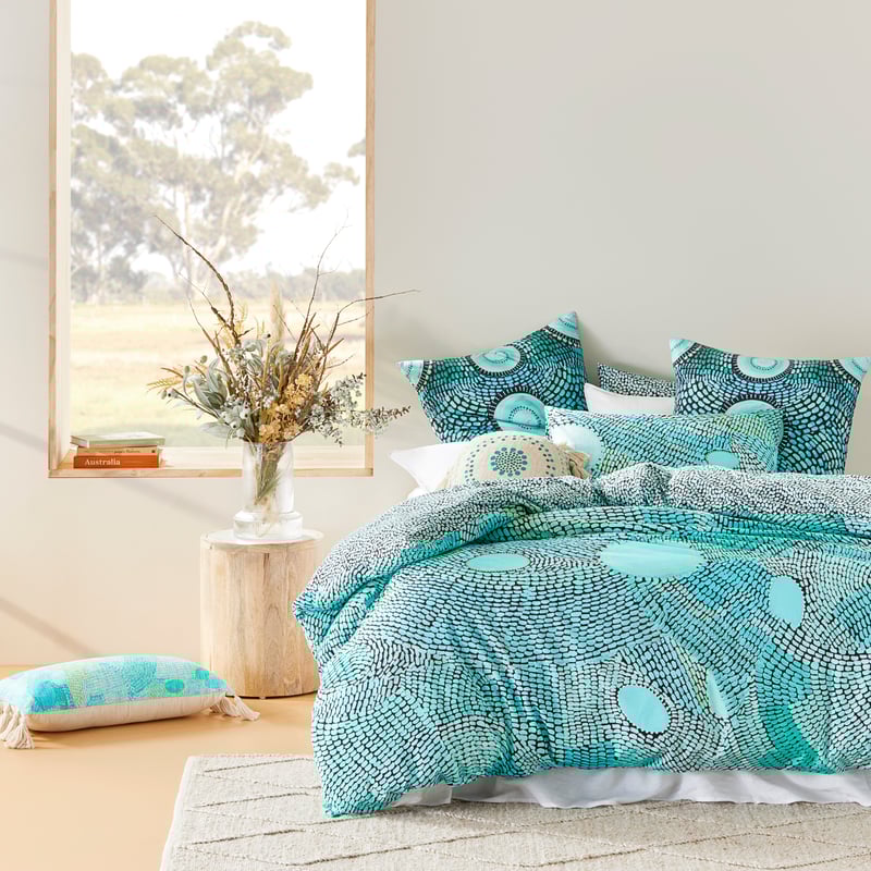Miimi + Jiinda Lowanna Aqua Quilt Cover Set