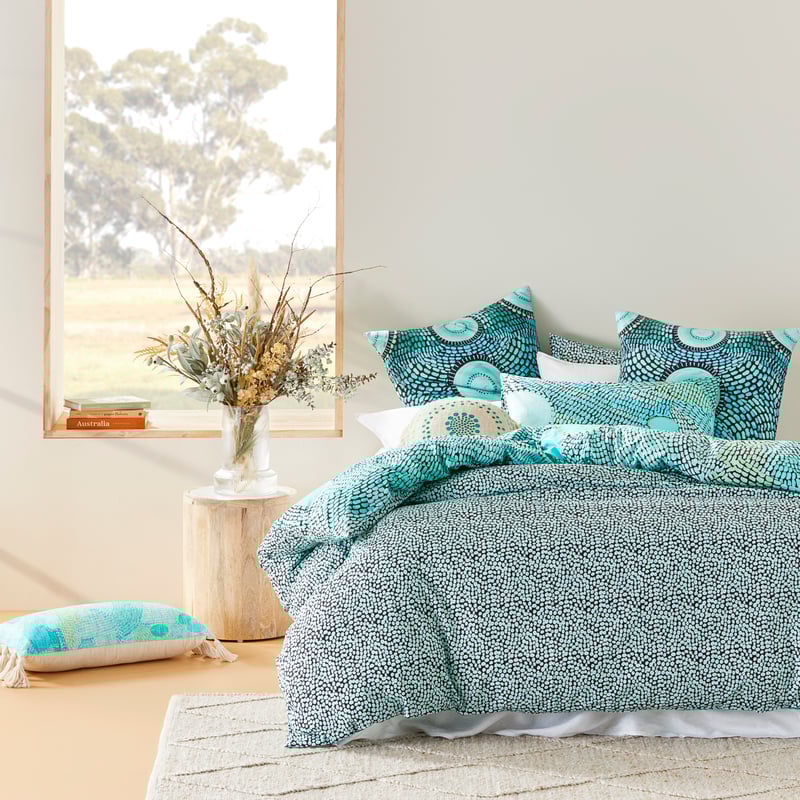 Miimi + Jiinda Lowanna Aqua Quilt Cover Set