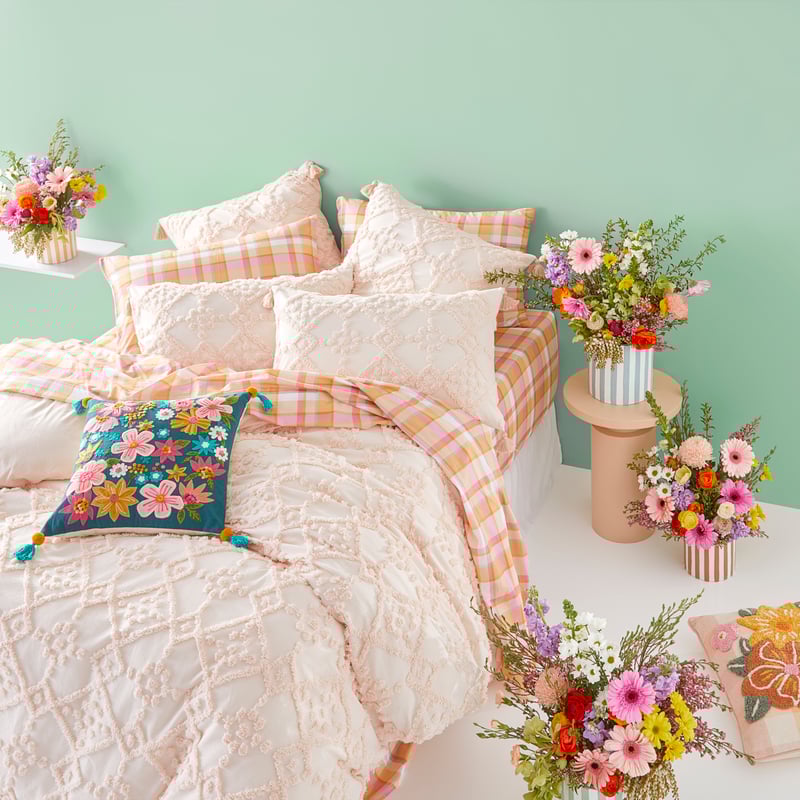 Vienna Tufted Nude Pink Quilt Cover Separates