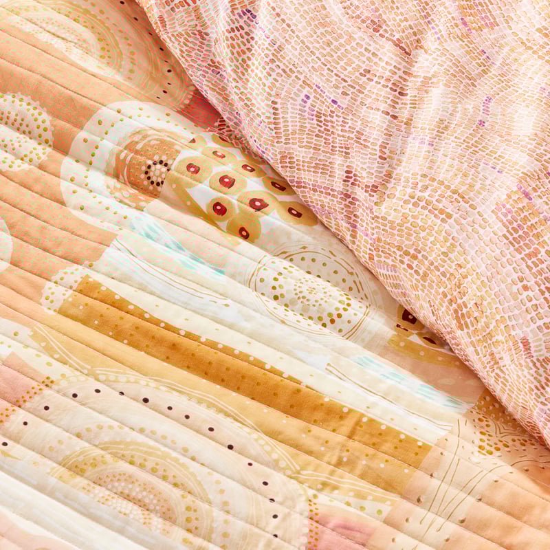 Miimi + Jiinda Jiinda & Gagu Coral Quilted Quilt Cover + Separates