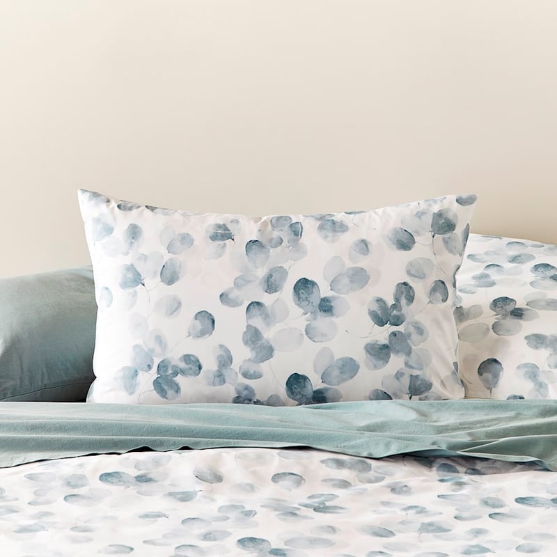 Tranquil Blue Grey Bamboo Cotton Quilt Cover Set + Separates