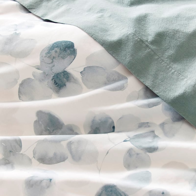 Tranquil Blue Grey Bamboo Cotton Quilt Cover Set + Separates
