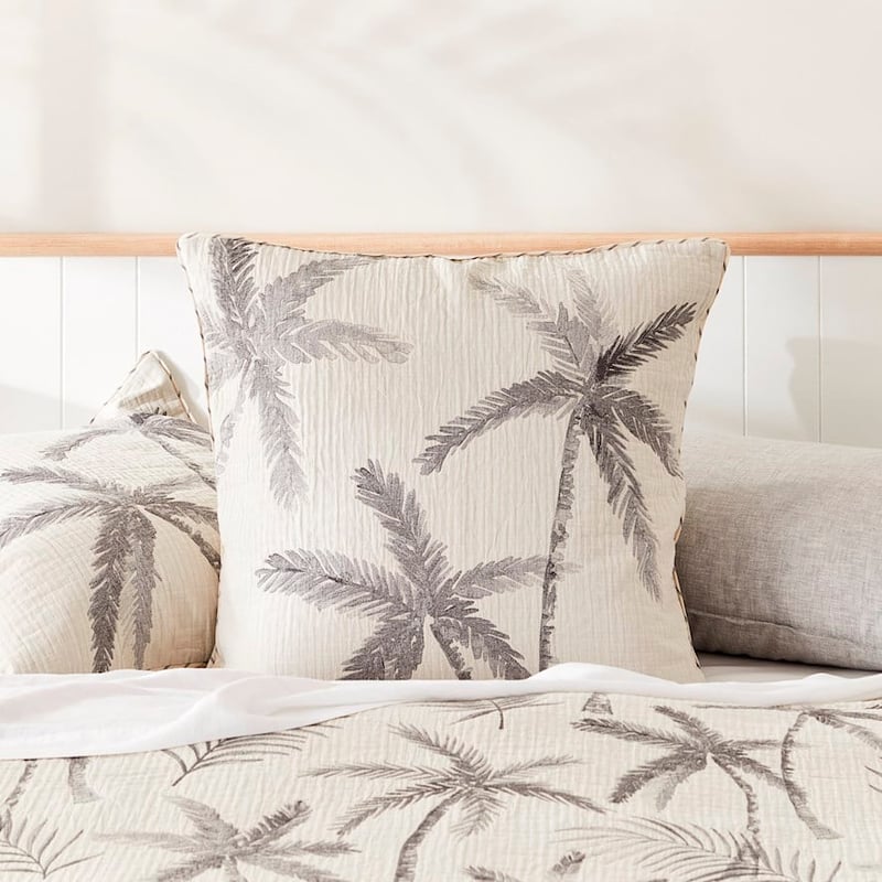 Palm Breeze Natural Jacquard Quilt Cover Separates