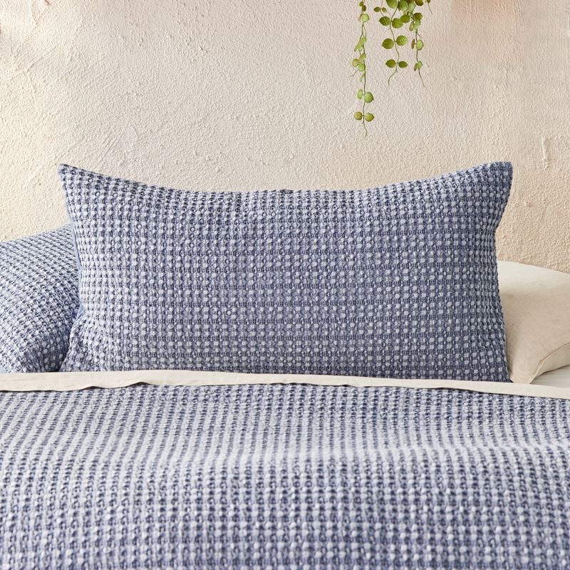 Ren Waffle Azure Blue Pillowcases