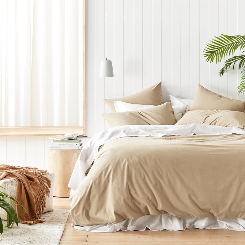 Stonewashed Cotton Sesame Quilt Cover Separates