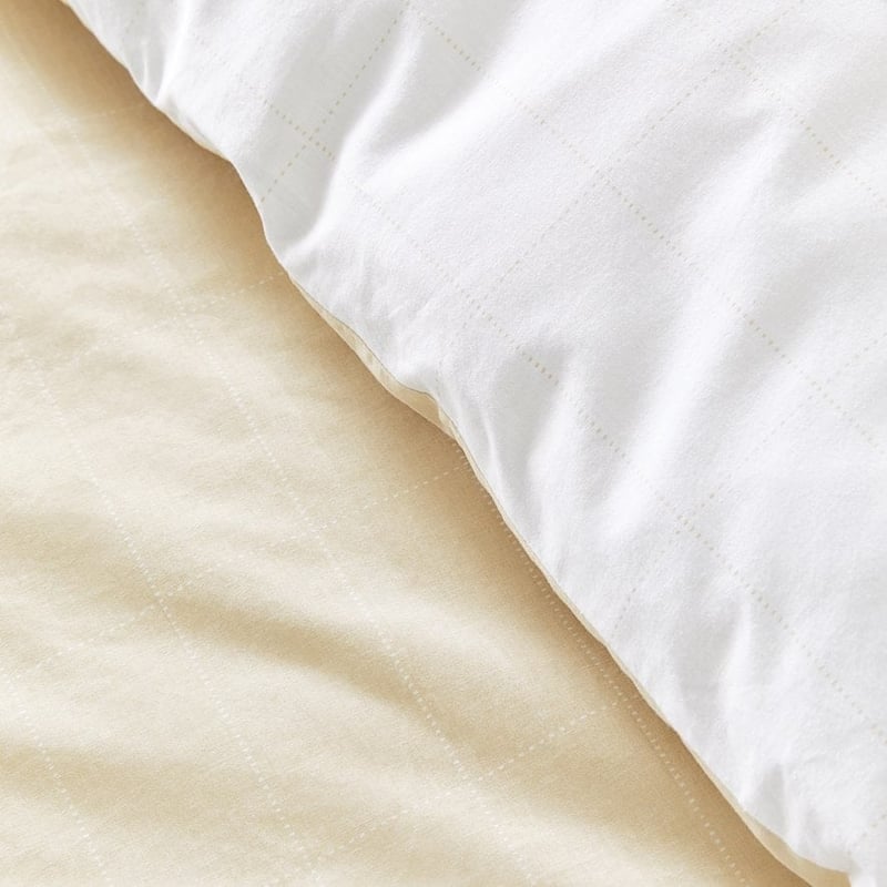 Stonewashed Cotton Sand Sketched Brick Quilt Cover Separates