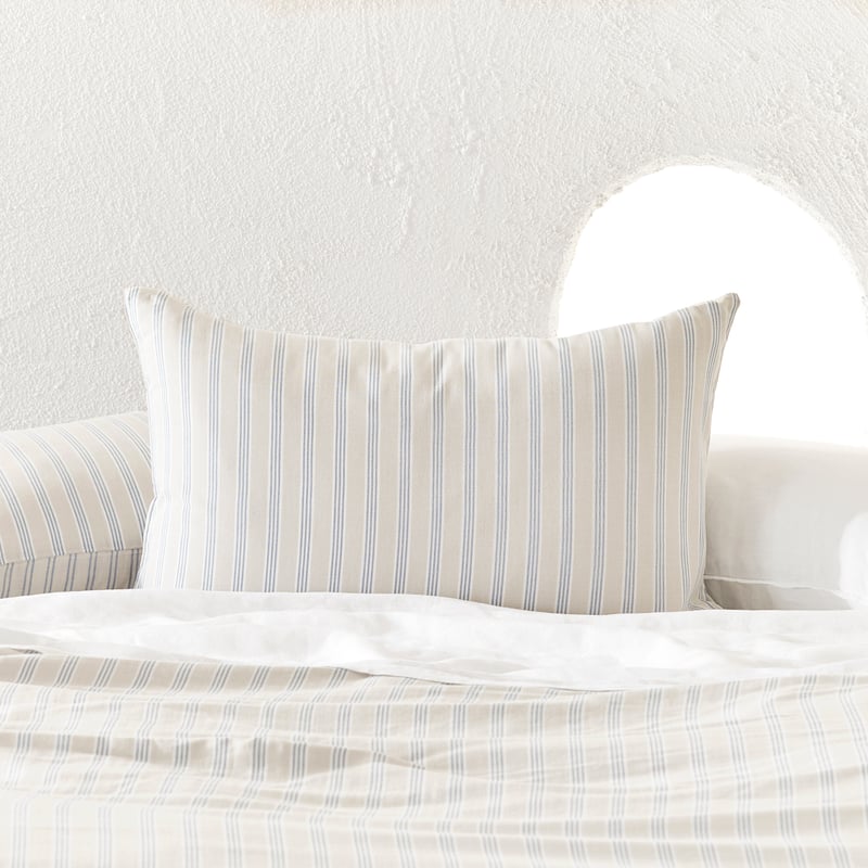 Cove Natural & Denim Stripe Quilt Cover Set + Separates