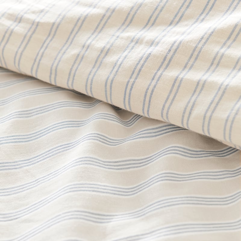 Cove Natural & Denim Stripe Quilt Cover Set + Separates