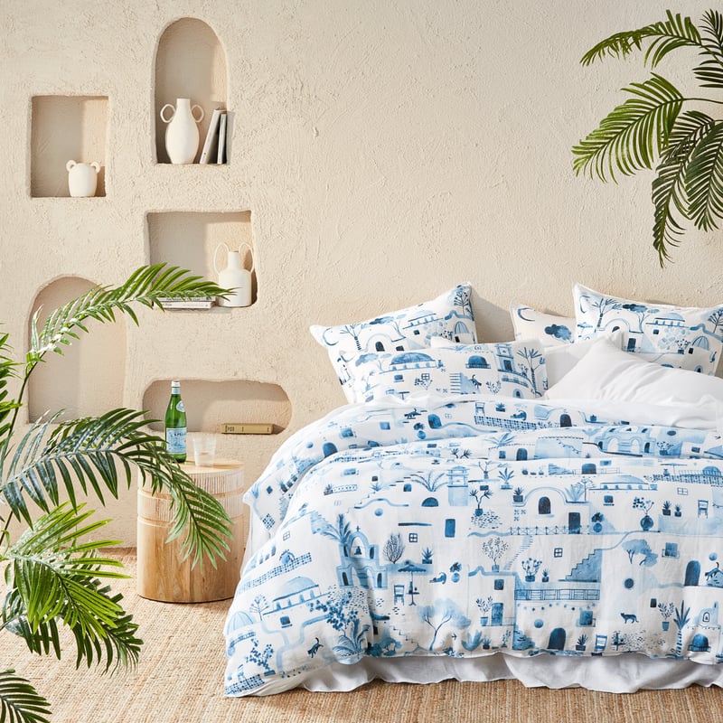 Santorini Blue Quilt Cover Set + Separates