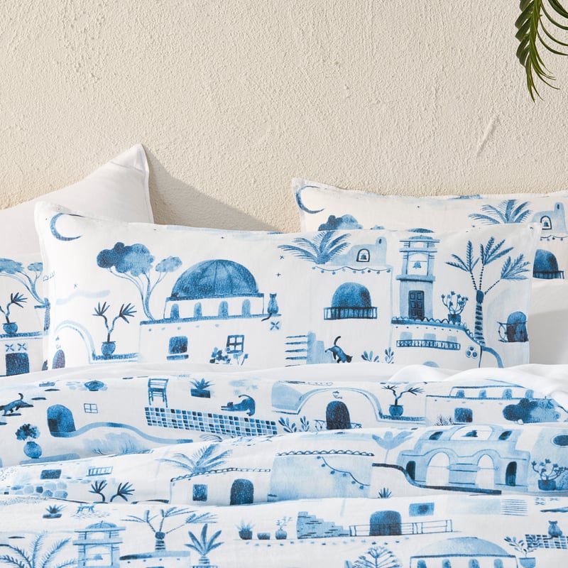 Santorini Blue Quilt Cover Set + Separates