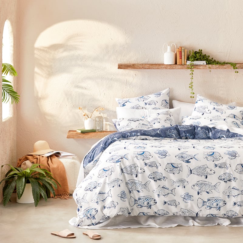 Kamari Deep Blue Quilt Cover Set + Separates