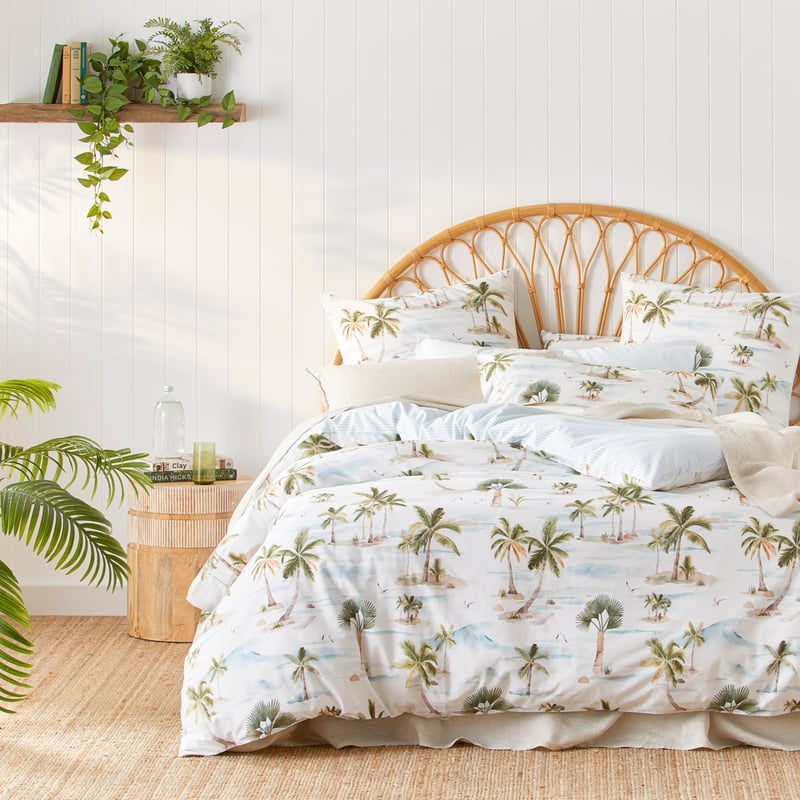 Moana Palm White Quilt Cover Set + Separates