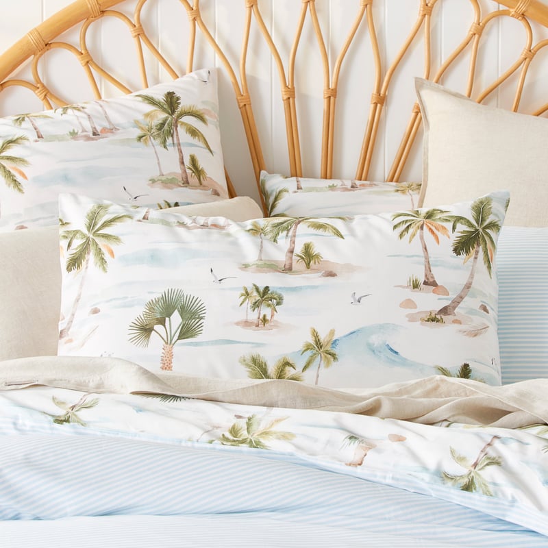 Moana Palm White Quilt Cover Set + Separates