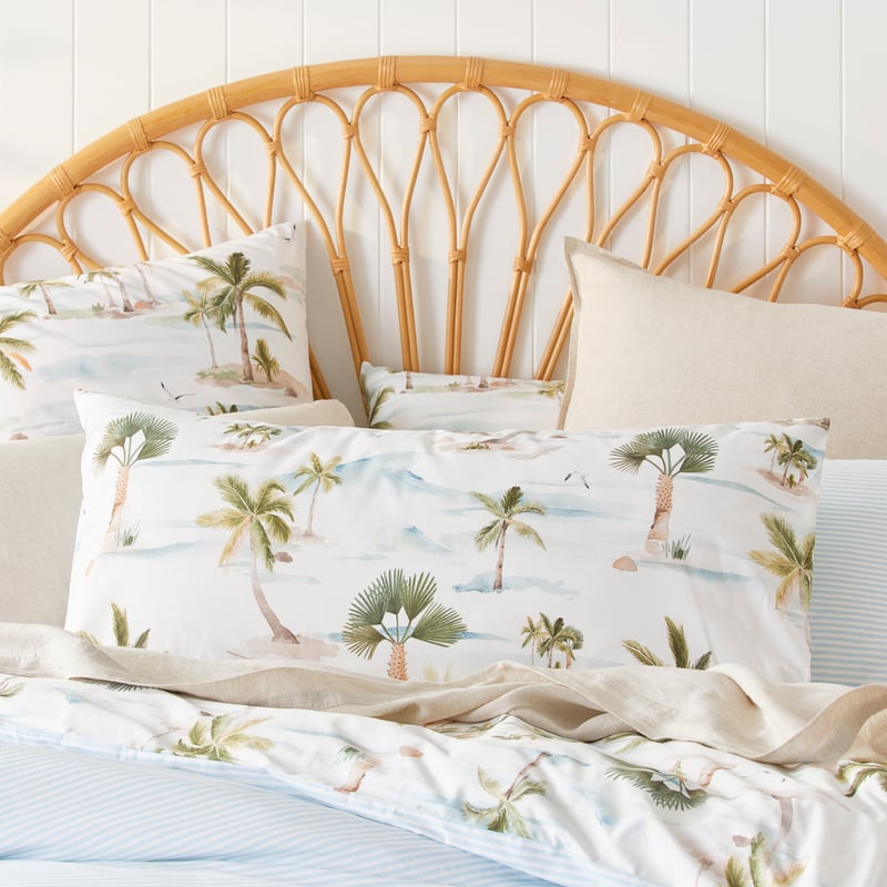 Moana Palm White Quilt Cover Set + Separates