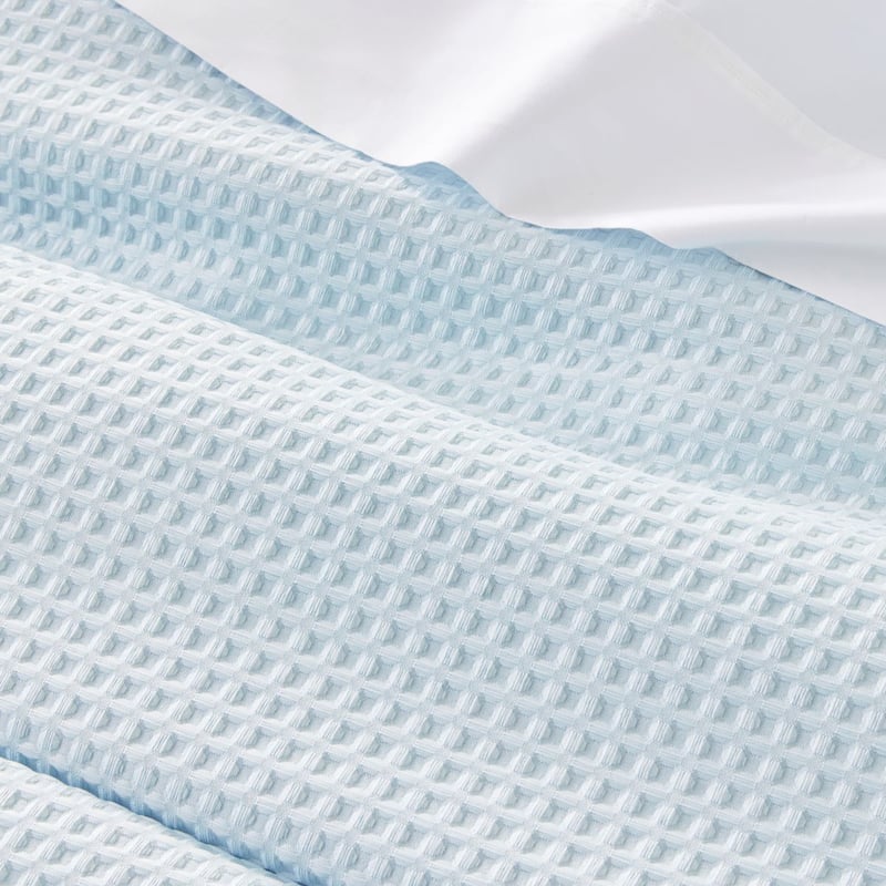 Windsor Waffle Blue Quilt Cover Set + Separates