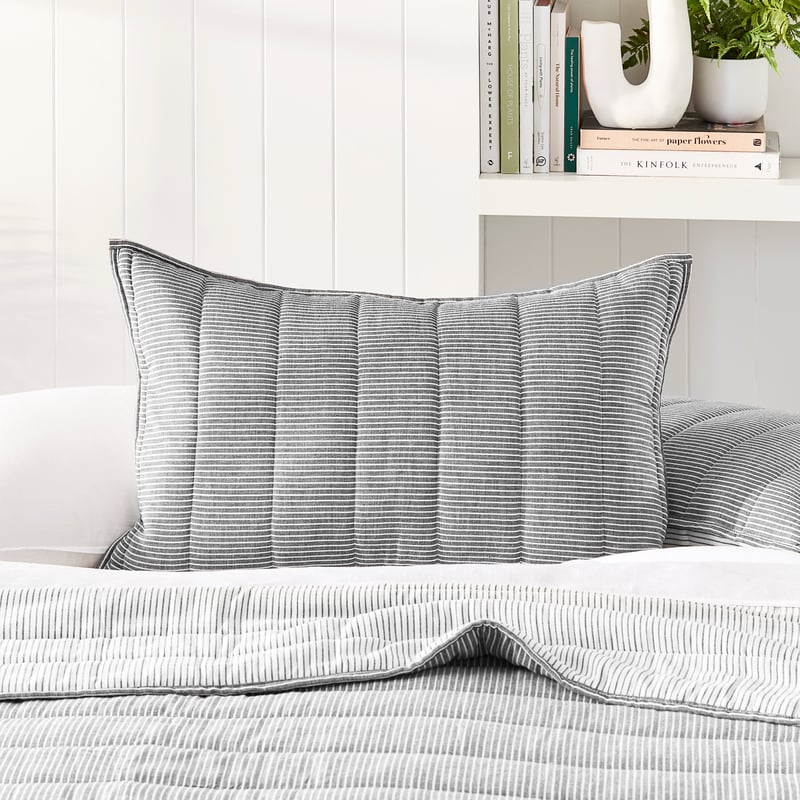 Cove Off White & Onyx Stripe Quilted Coverlet Separates