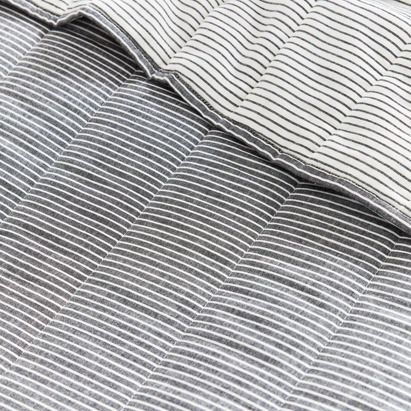 Cove Off White & Onyx Stripe Quilted Coverlet Separates