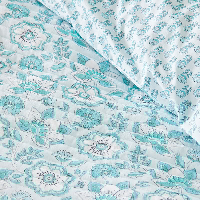 Clear Skies Aqua Quilted Quilt Cover Separates
