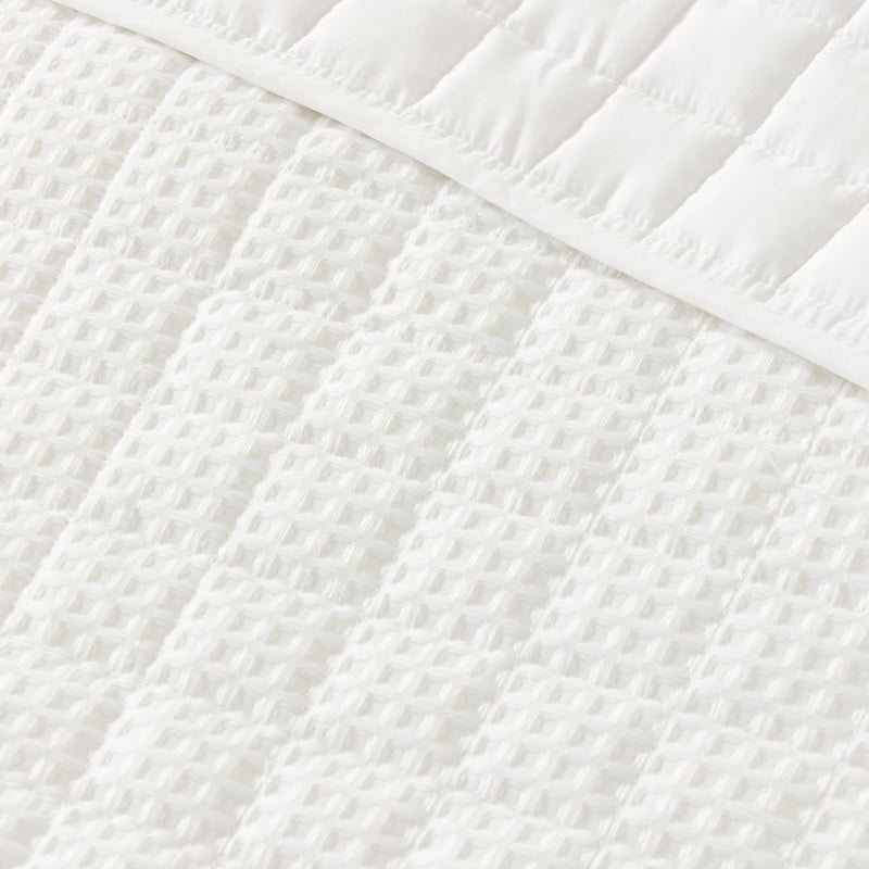 Windsor Waffle White Quilted Coverlet Set + Separates