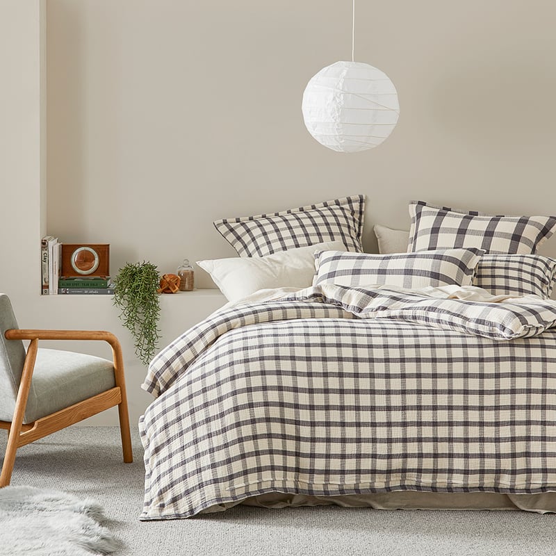 Chelsea Check Charcoal Quilt Cover Separates