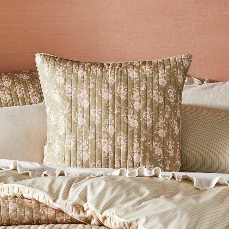 Vintage Rose Olive Quilted Quilt Cover Separates