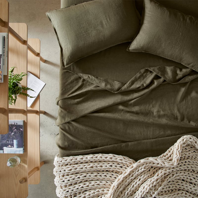 Hemp Deep Olive Sheet Separates + Pillowcases