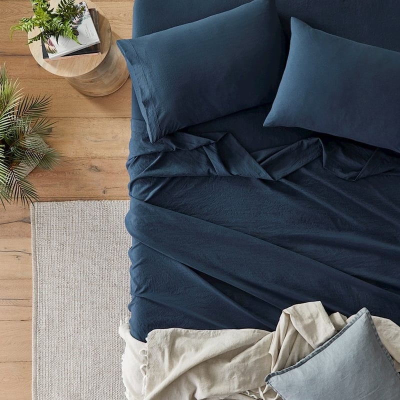 Microplush Navy Sheet Set