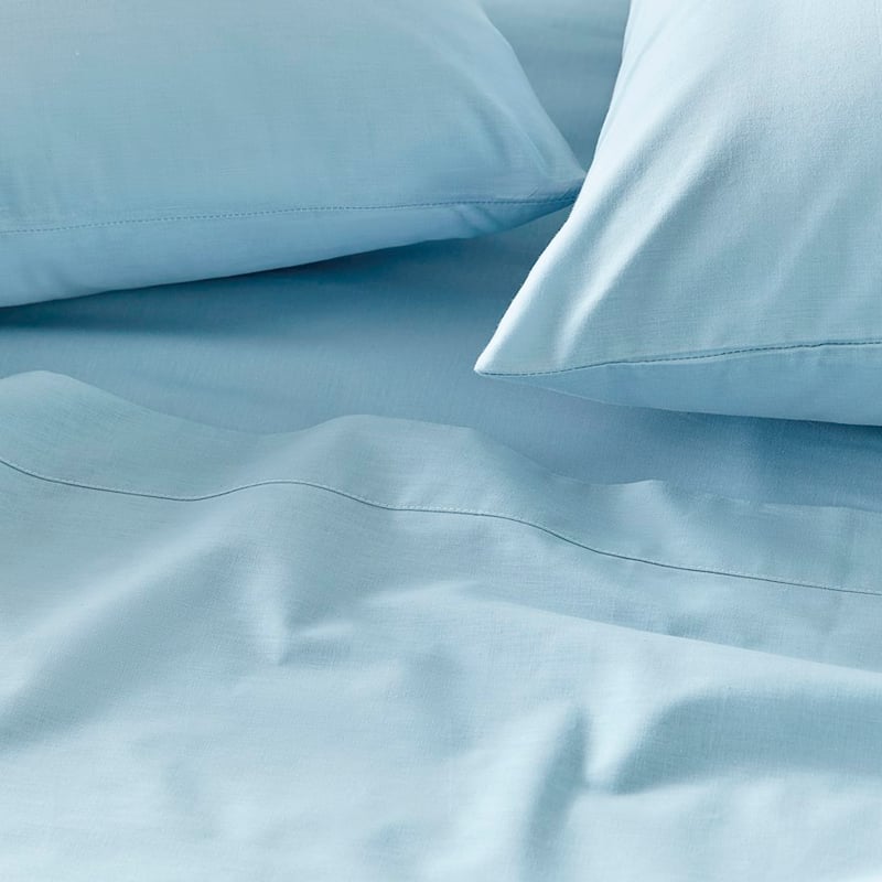 Plain Dye Perfect Cotton Percale Blue Sheet Set