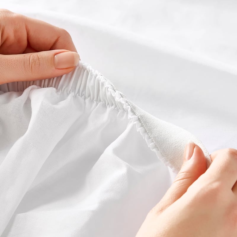 Plain Dye Perfect Cotton Percale White Sheet Set
