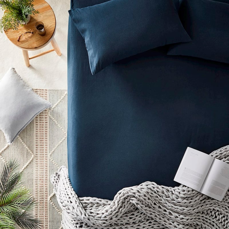 Flannelette Navy Sheet Set