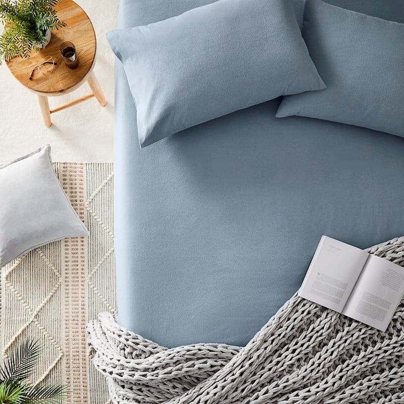 Flannelette Powder Blue Sheet Set