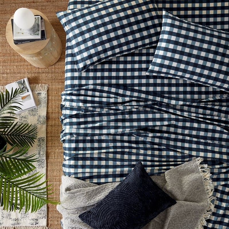 Printed Campground Navy Check Sheet Set