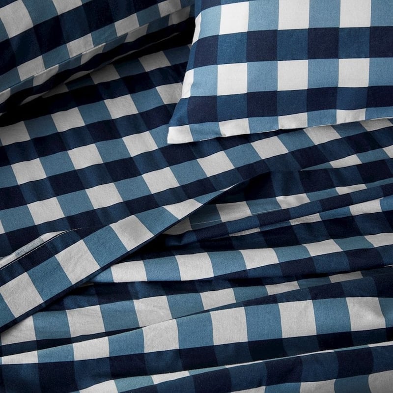 Printed Campground Navy Check Sheet Set