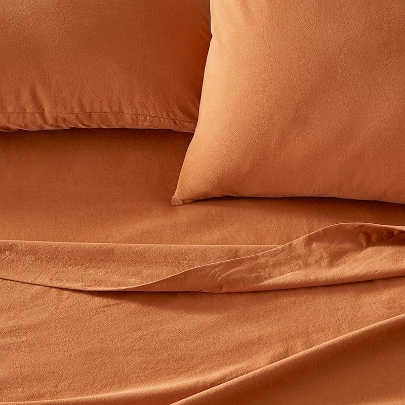Stonewashed Cotton Ginger Sheet Set