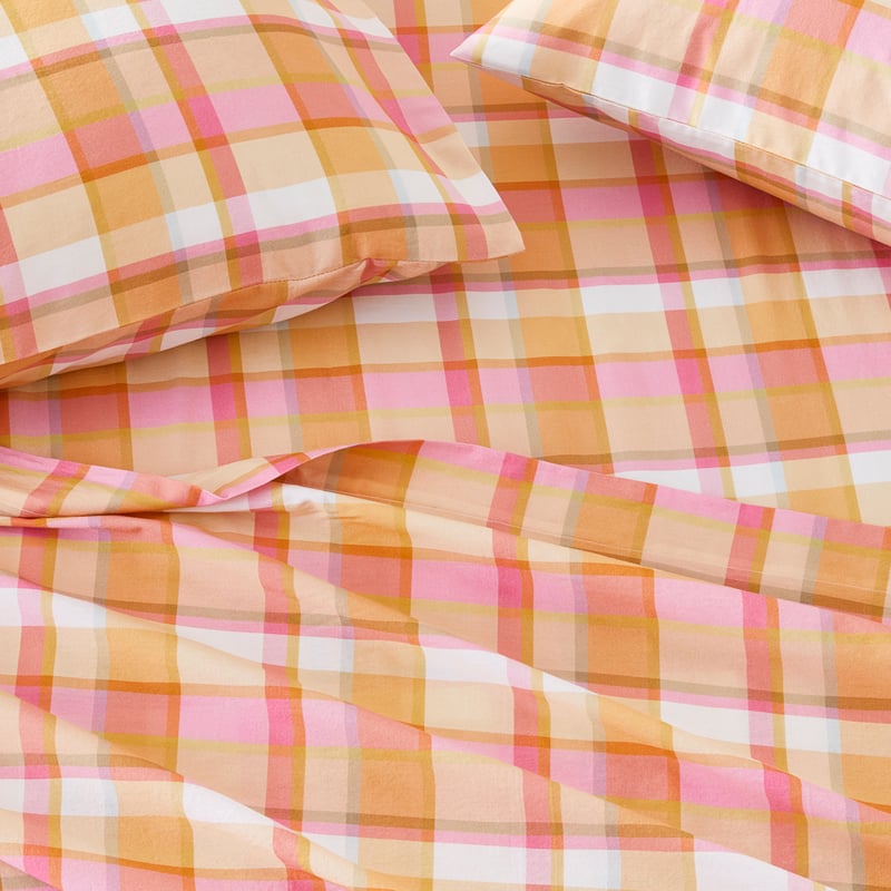 Printed Joyful Check Pink Sheet Set