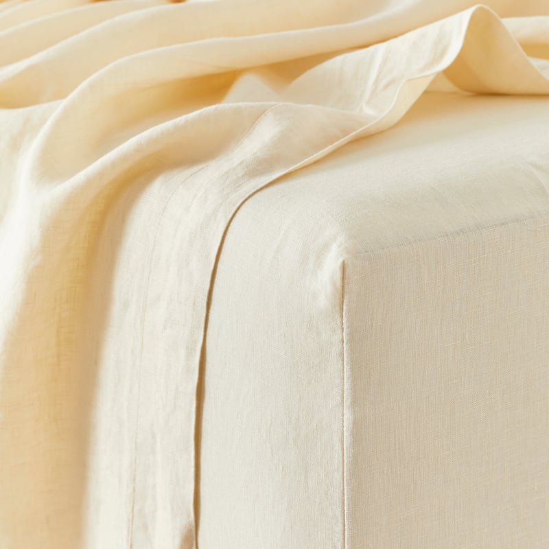 Vintage Washed Linen Vanilla Sheet Separates