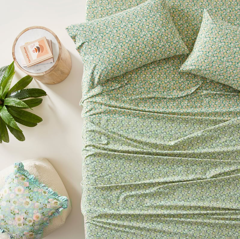 Harper Floral Green Printed Sheet Set