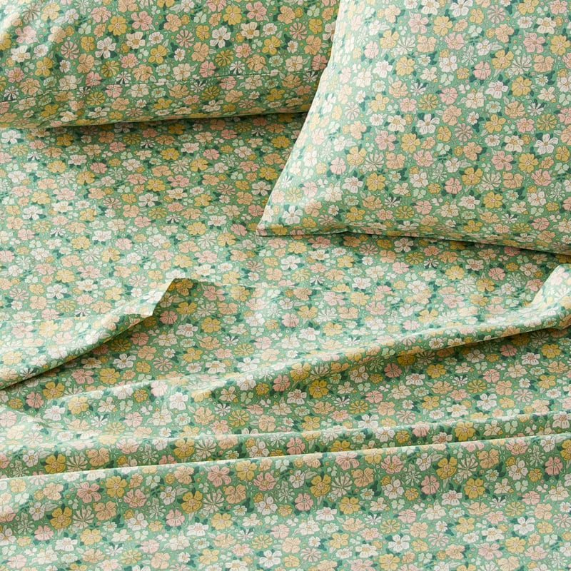 Harper Floral Green Printed Sheet Set