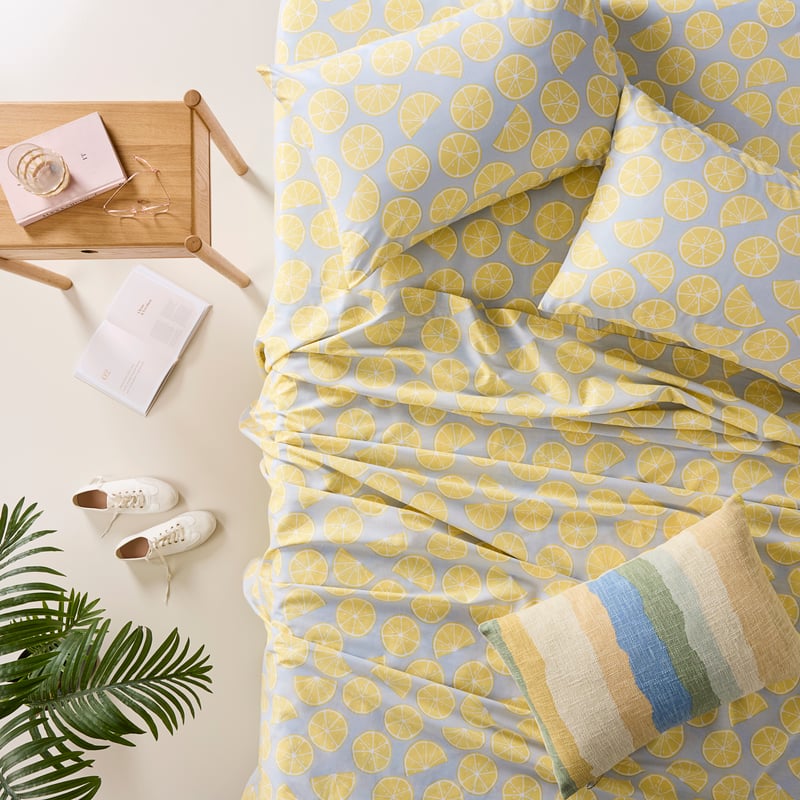 Perfect Cotton Lemons Printed Percale Sheet Set