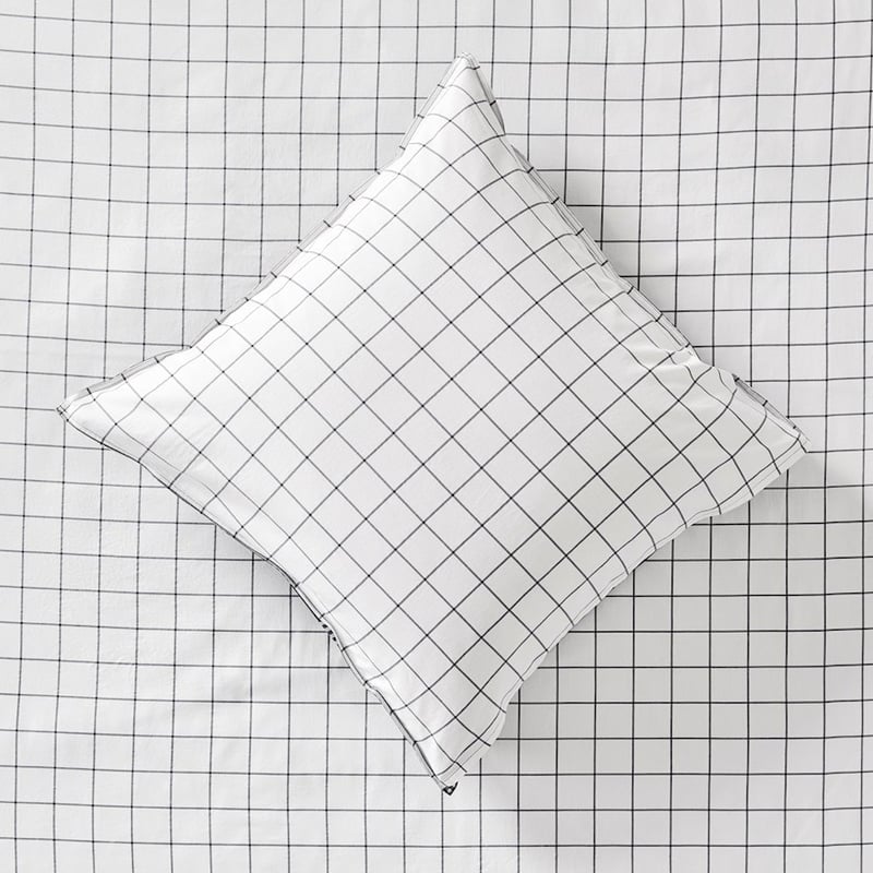 Stonewashed Cotton Printed Black Checkerboard Sheet Separates