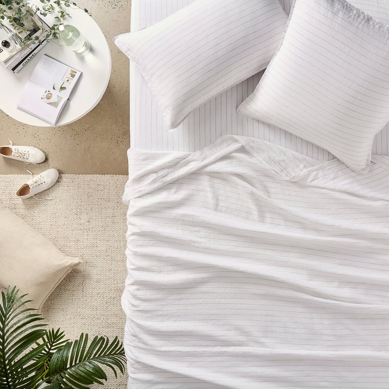 Vintage Washed Linen Linen Stripe Sheet Separates
