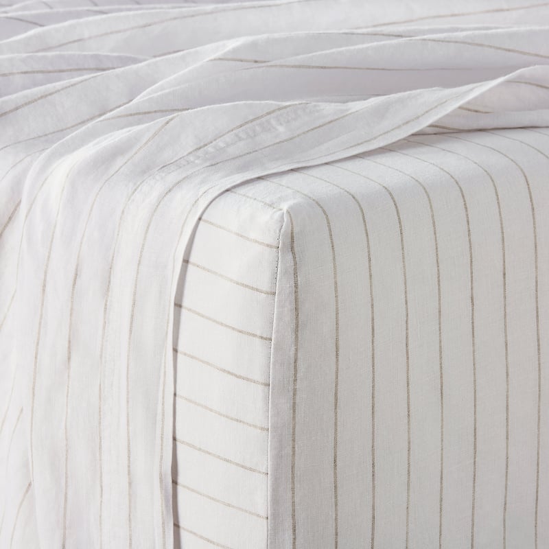 Vintage Washed Linen Linen Stripe Sheet Separates