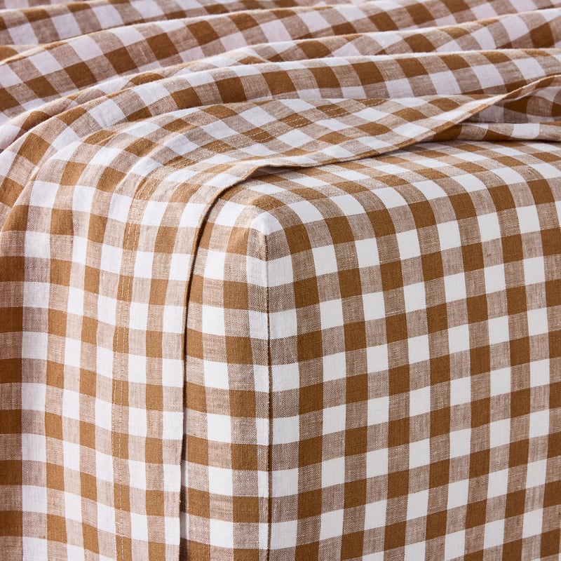 Vintage Washed Caramel Check Sheet Separates